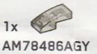 Slope 1 x 1 x 2 two-thirds height with curved slope in Clear, Smoky (Translucent)