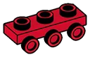 Bracket Plate 1 x 3 with three studs on side, descending in Red, Flame