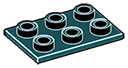 Tile Modified 2 x 3 Inverted (half hight) in Blue, French