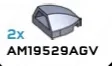 Windscreen 2 x 2 double convex in Gray, Light (Metallic)