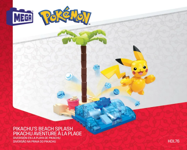 Instruction booklet for HDL76 Pikachu's Beach Splash