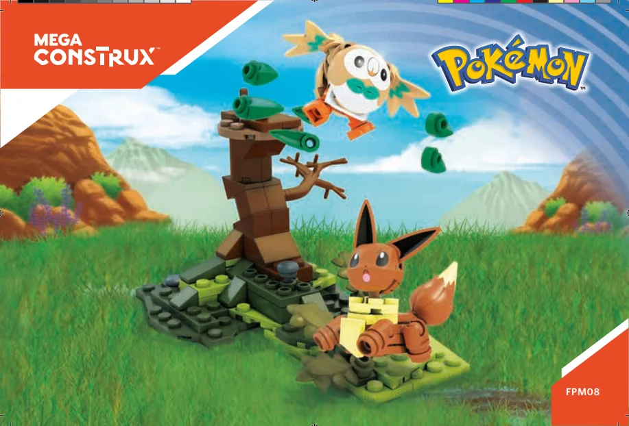 Instruction booklet for FPM08 Rowlet vs. Eevee