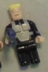 Figure, AA: Agent Rock, black uniform, gray vest, blond hair