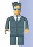 Figure, AA: Agent Wolfe, black suit & tie, black hair