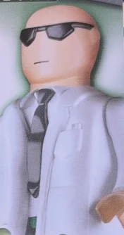 Figure, AA: Agent Steele, labcoat, green pants, bald