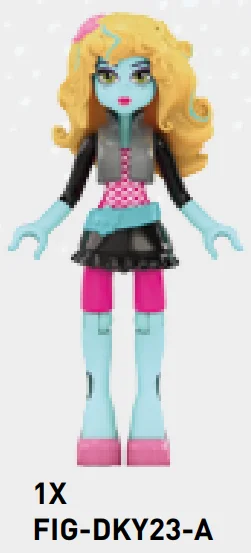 Figure, Monster High: Lagoona Blue with pink scale-pattern top