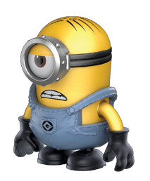 Figure, DM: Minion, tall, goggle, coveralls, black gloves, nervous grimace