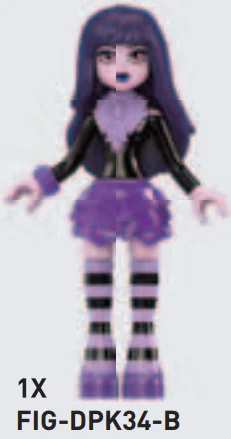 Figure, Monster High: Elissabat in purple skirt and black top