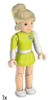 Figure, AG: McKenna in green and white gymnastics uniform