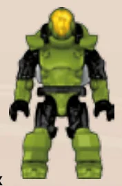Figure, Halo: UNSC Marine, Green Armor and Orange Visor in Multicolored