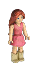 Figure, American Girl: Saige in pink skirt & top, brown boots