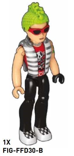 Figure, Monster High: Deuce Gorgon, striped vest, red sunglasses
