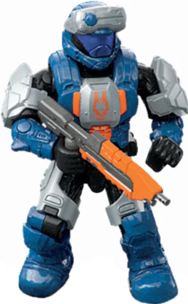 Figure, Halo: ODST Soldier, Ocean Blue with Orange Highlights in Multicolored
