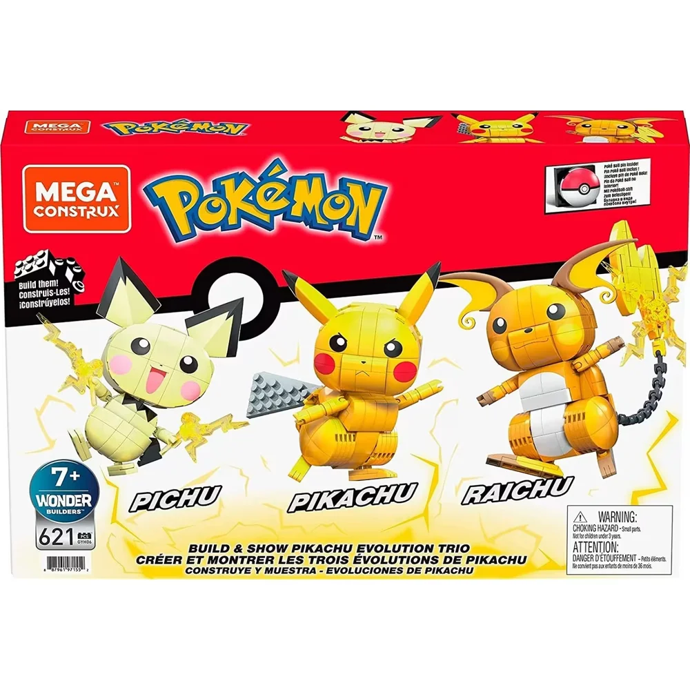 Original packaging for GYH06 Pokémon Build and Show Pikachu Evolution Trio