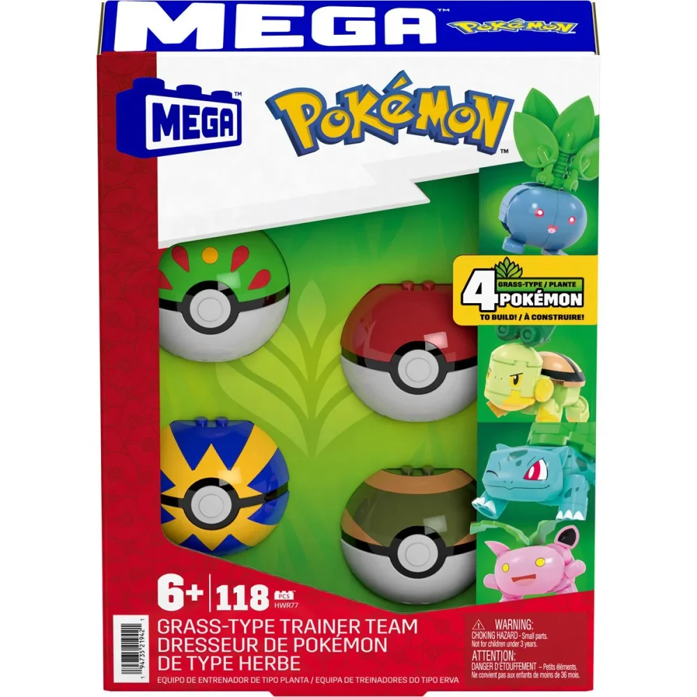 Original packaging for HWR77 Pokémon Grass-Type Trainer Team