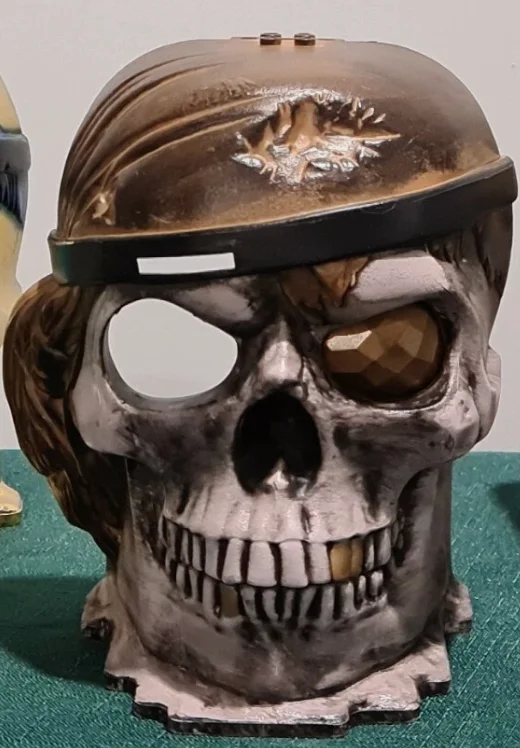 Miscellaneous: themed packaging, gray skull, front with maroon bandana