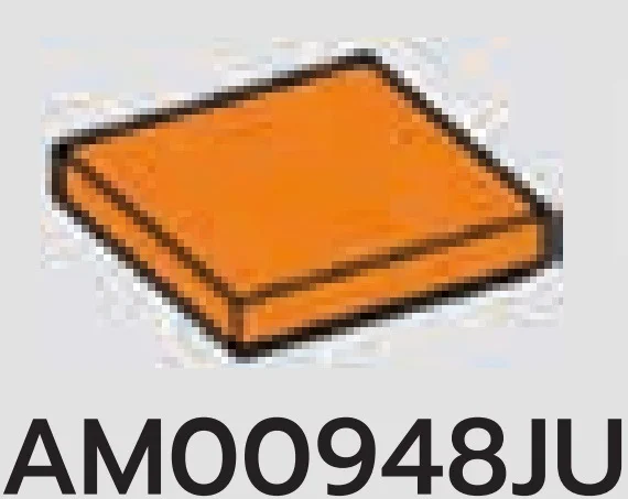Tile 2 x 2 in Orange, Smoky