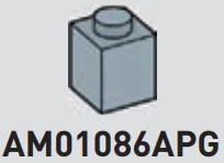 Brick 1 x 1 in Gray, Steel