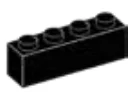 Brick 1 x 4 in Gray, Cool Dark (Flake)