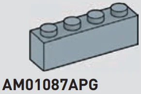 Brick 1 x 4 in Gray, Steel