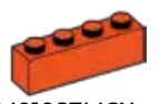 Brick 1 x 4 in Orange, Marigold