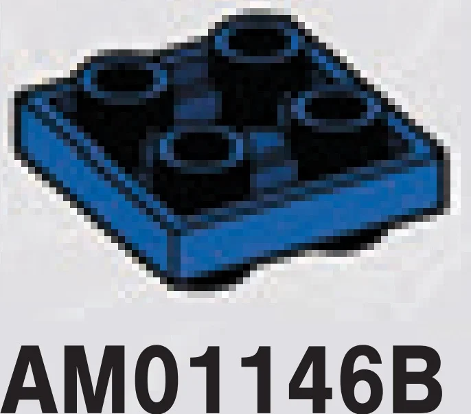 Plate 2 x 2 connector: male:male in Blue