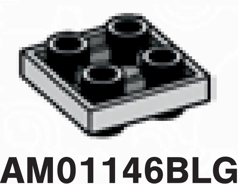 Plate 2 x 2 connector: male:male