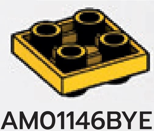 Plate 2 x 2 connector: male:male