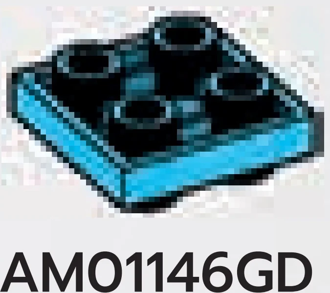 Plate 2 x 2 connector: male:male