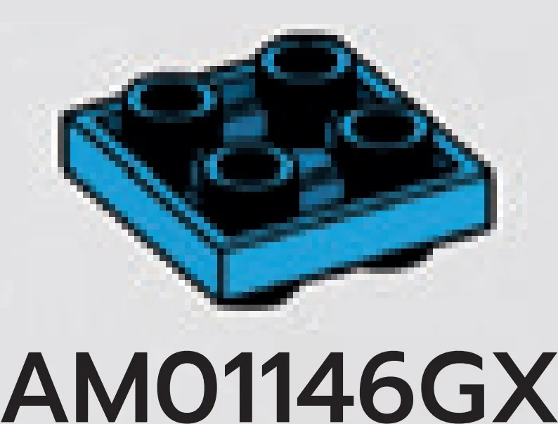 Plate 2 x 2 connector: male:male