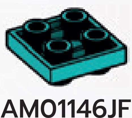 Plate 2 x 2 connector: male:male