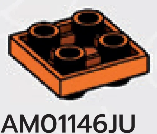 Plate 2 x 2 connector: male:male