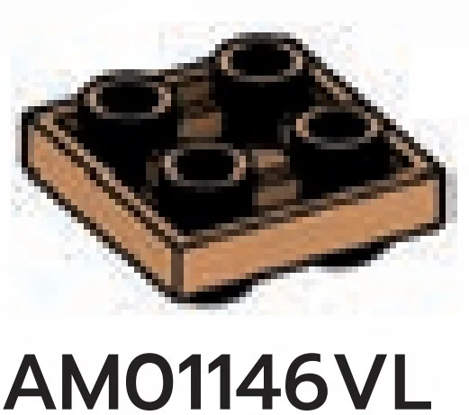 Plate 2 x 2 connector: male:male