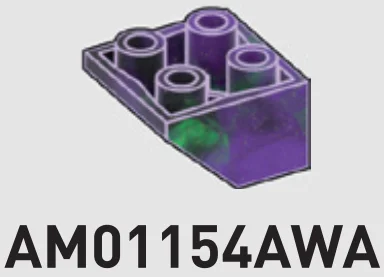 Slope brick 45 2 x 2 inverse in Purple/Green, Marbled