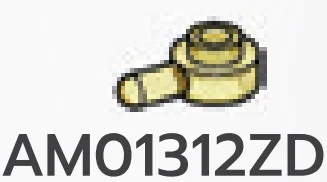 Plate 1 x 1 round with horizontal peg in Yellow (Translucent)