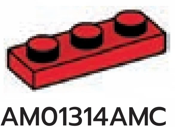 Plate 1 x 3 in Red, Flame