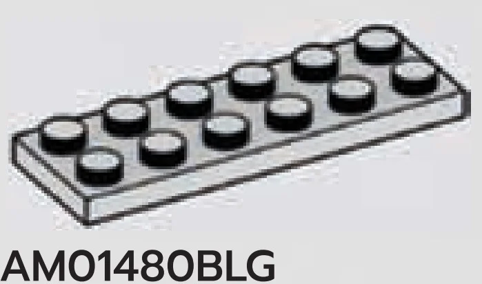 Plate 2 x 6 in Gray, Dull