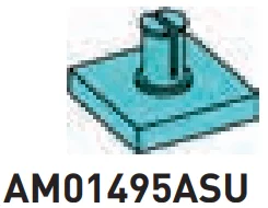 Tile 2 x 2 with vertical axle pin Connector in Teal