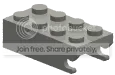 Brick 2 x 4 with pivot notch in Silver, Dull