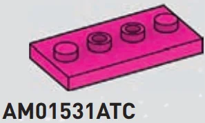Plate 2 x 4 with 4 studs in Pink, Barbie