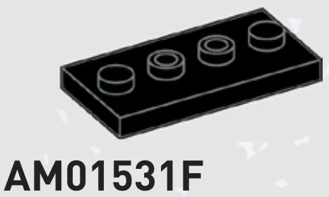 Plate 2 x 4 with 4 studs in Black