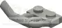 Engine component: 1 x 2 plate with exhaust pipes, curved, right in Chrome (Metalic)
