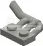 Engine component: 1 x 2 plate with exhaust pipes, curved, left in Chrome (Metalic)