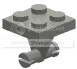 Plate 2 x 2 with wheels holder, plane in Gray, Light
