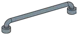 Bar 1 x 8 Short Railing Fence with 2 Studs in Gray, Light (Metallic)