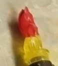 Scenery piece: flame 1 x 1 bifurcated, yellow and red in Blue, Periwinkle (Translucent)