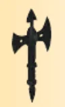 Weapon, Melee: axe with smaller rear-facing blade in Black