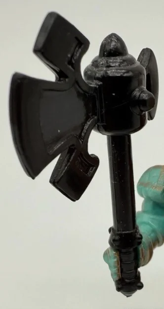 Weapon, Melee: axe, single head with blades at ends of shaft in Black