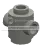 Brick 1 x 1 round with side studs in Gray, Light (Metallic)