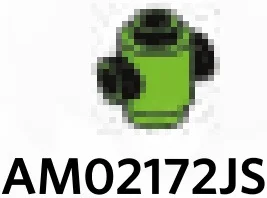 Brick 1 x 1 round with side studs in Green, Lime